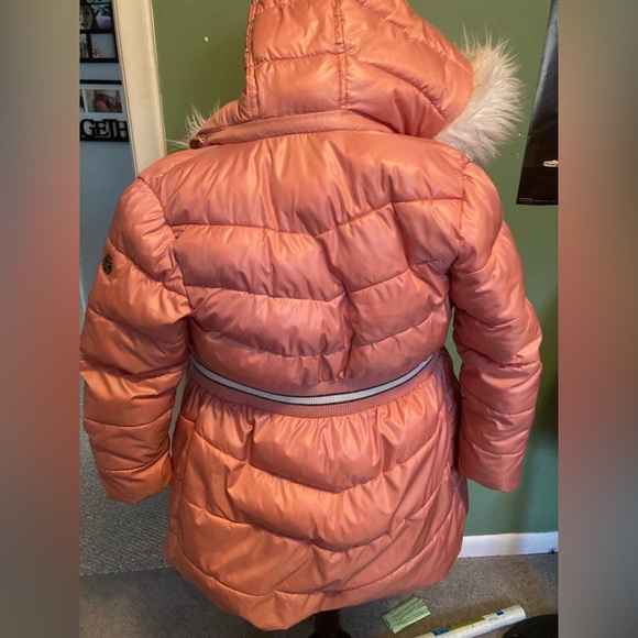 Michael Kors girls 10/12 puffer coat with removable faux fur - Picture 2 of 5